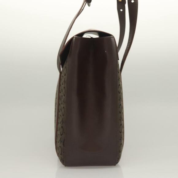 CELINE C Macadam Canvas Hand Bag Brown Gold - Picture 4 of 12